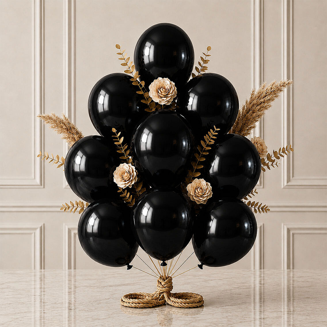 Siyah Renk Lateks Metalik Balon (30 cm) - 12 Adet - 1