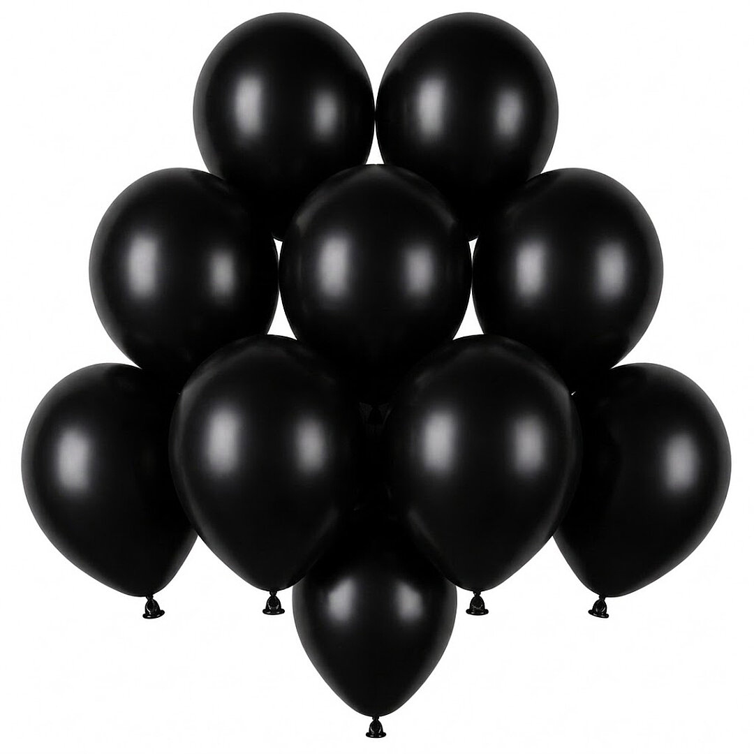 Siyah Renk Lateks Pastel Balon (13 cm) - 10 Adet - Beysüs