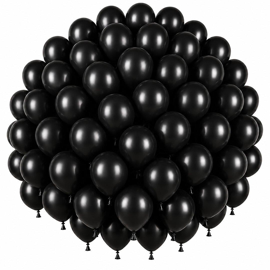 Siyah Renk Lateks Pastel Balon (30 cm) - 100 Adet - Beysüs