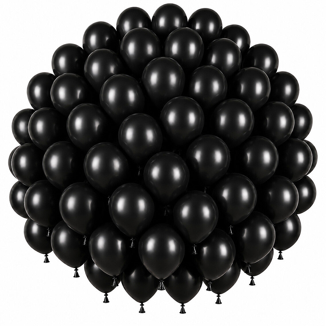 Siyah Renk Lateks Pastel Balon (30 cm) - 100 Adet - 1