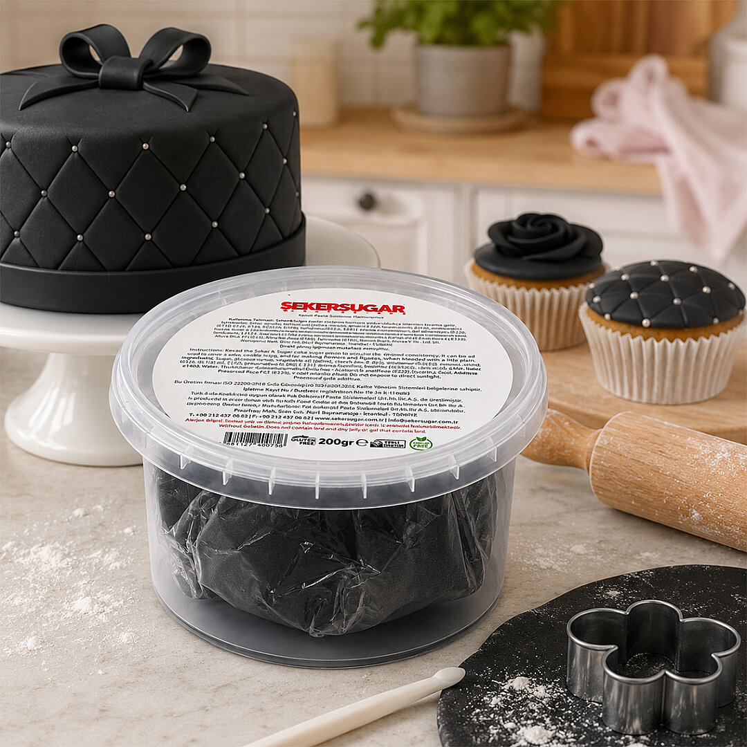 Siyah Şeker Hamuru 200 g - Beysüs