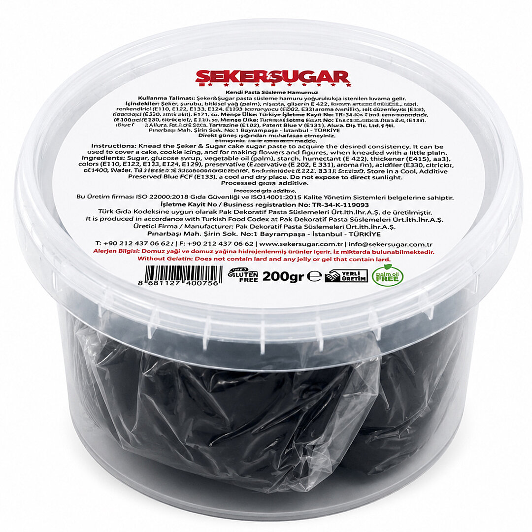 Siyah Şeker Hamuru 200 g - 2