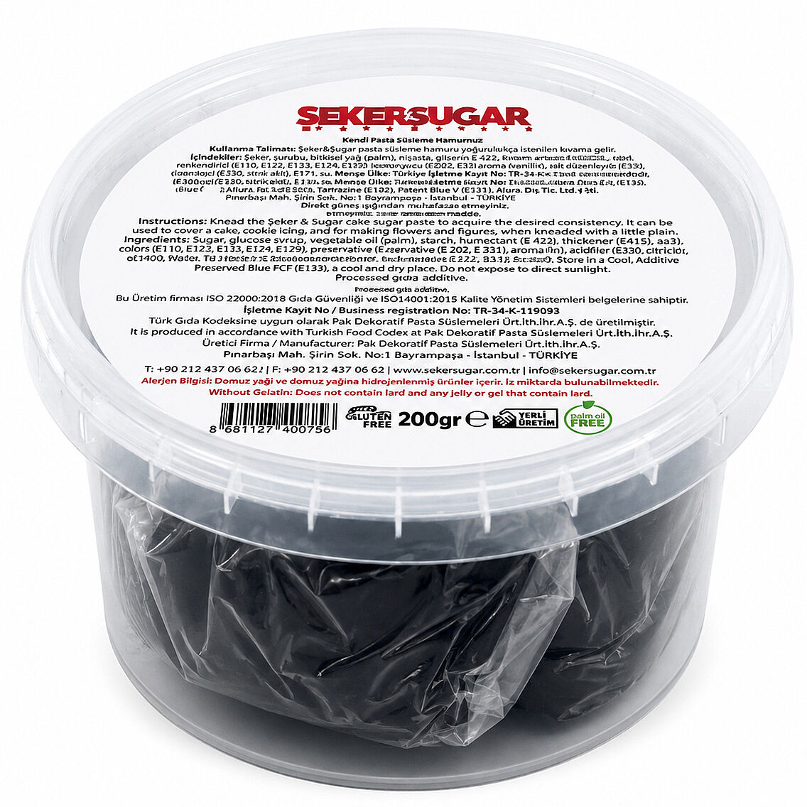 Siyah Şeker Hamuru 200 g - 2