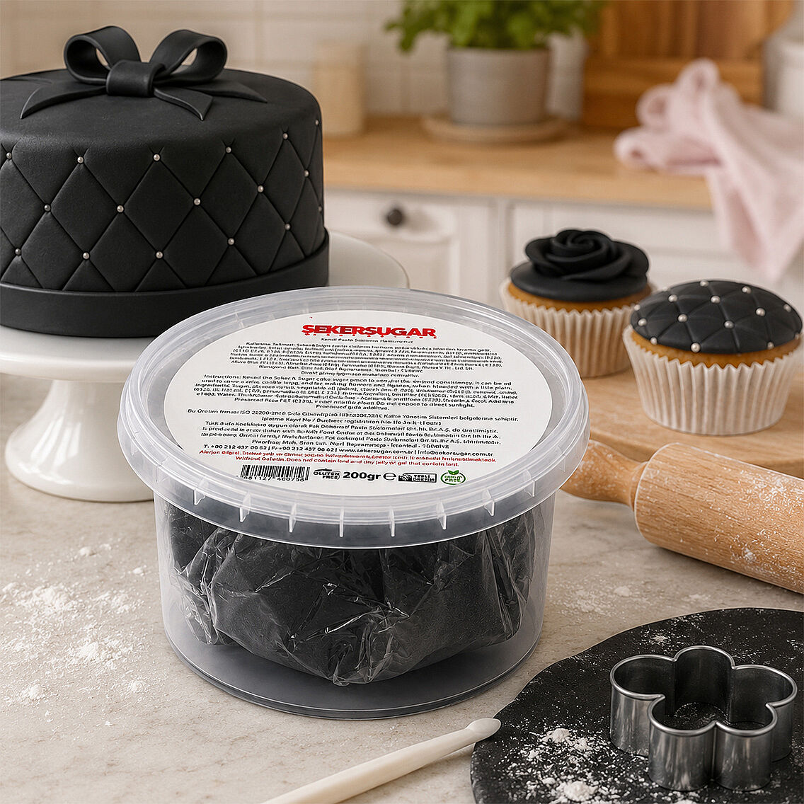Siyah Şeker Hamuru 200 g - 1
