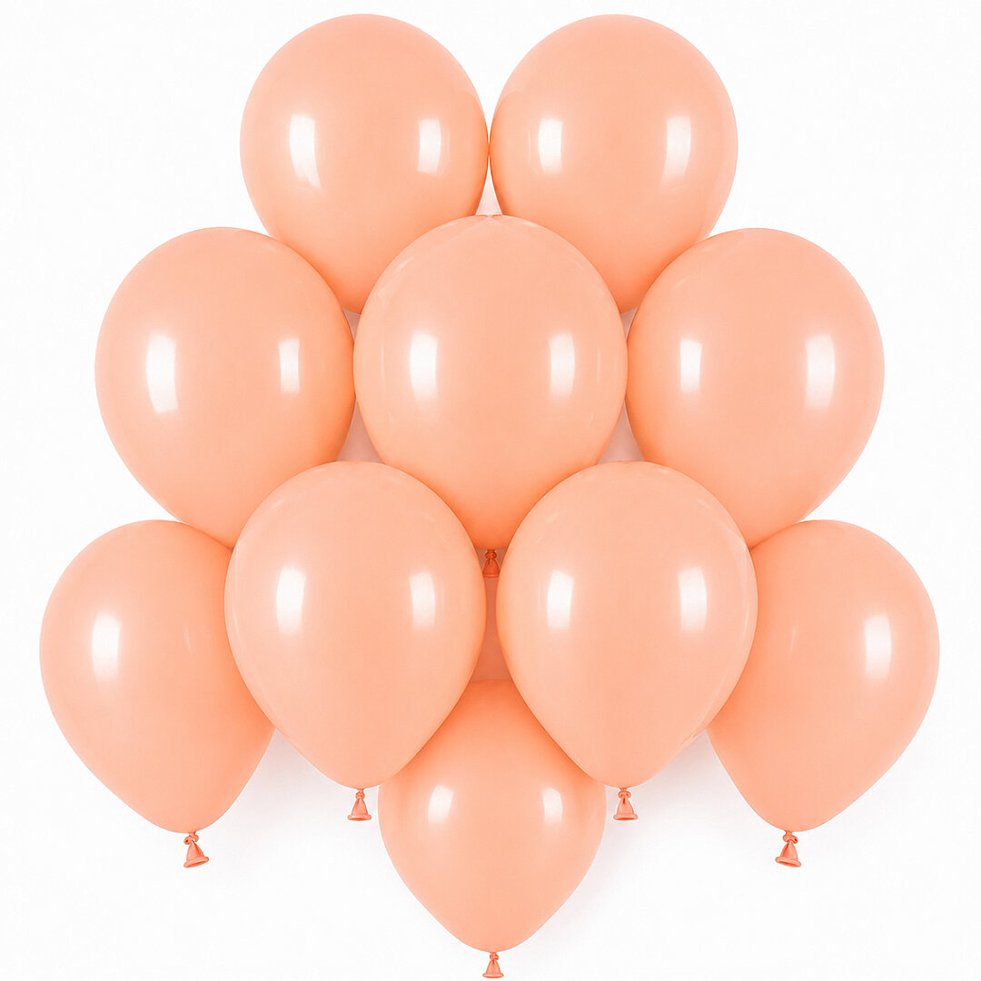 Somon Renk Lateks makaron Balon (15 cm) - 10 Adet - Beysüs