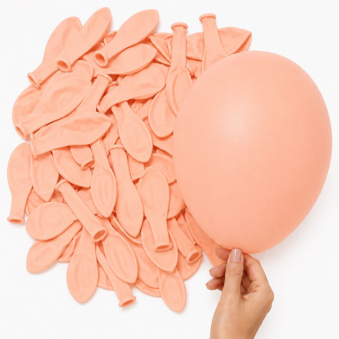 Somon Renk Lateks makaron Balon (15 cm) - 10 Adet - 2