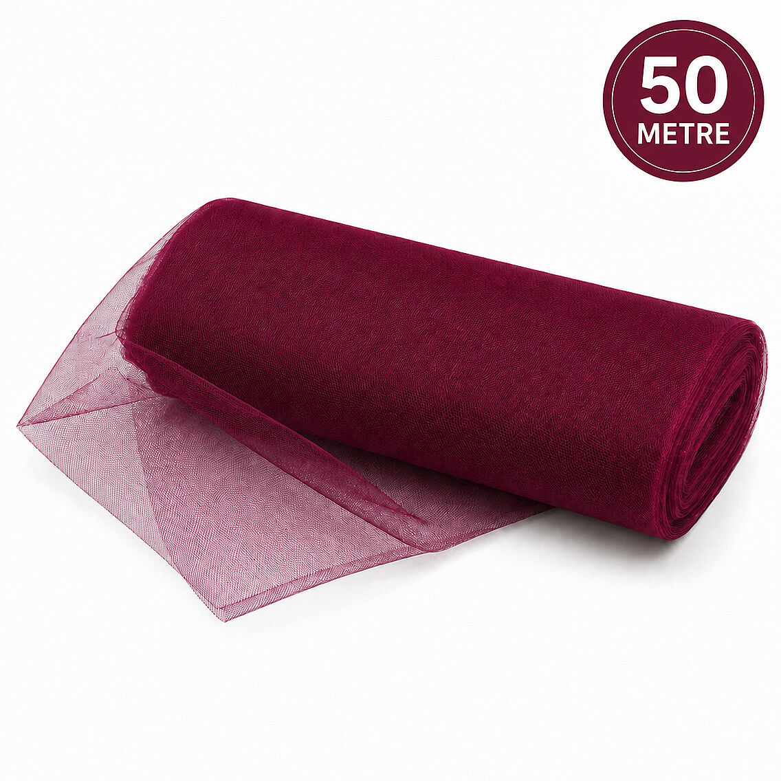 Süsleme Tülü Bordo Kristal Tül 50 m - 1