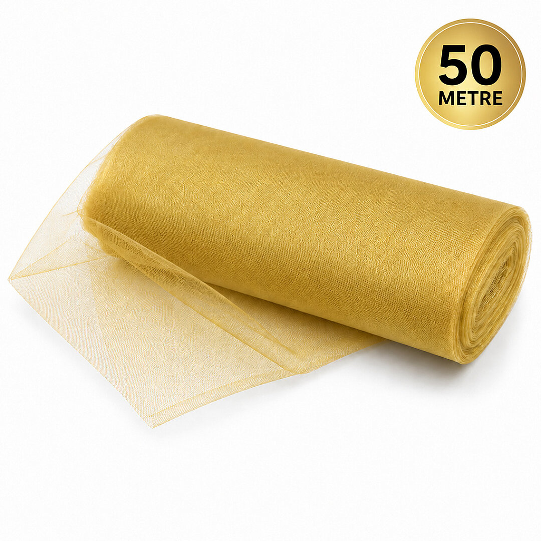 Süsleme Tülü Gold Kristal Tül 50 m - 1