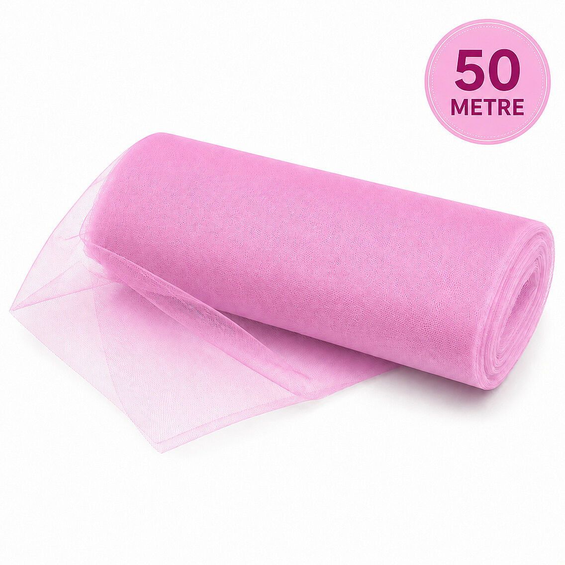 Süsleme Tülü Pembe Kristal Tül 50 m - 1