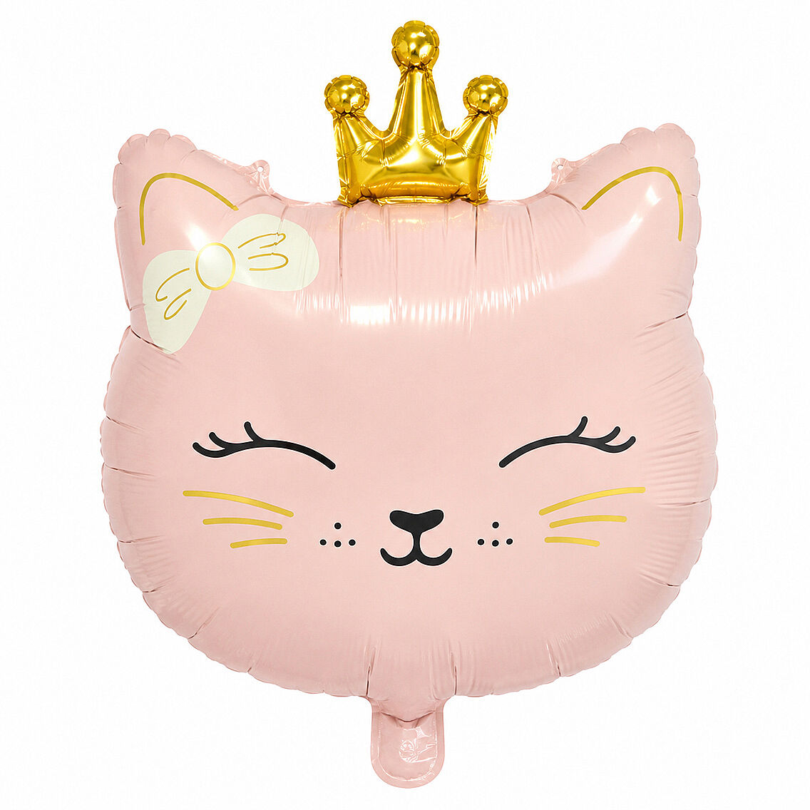 Taçlı Kedi Pembe Folyo Balon - 1
