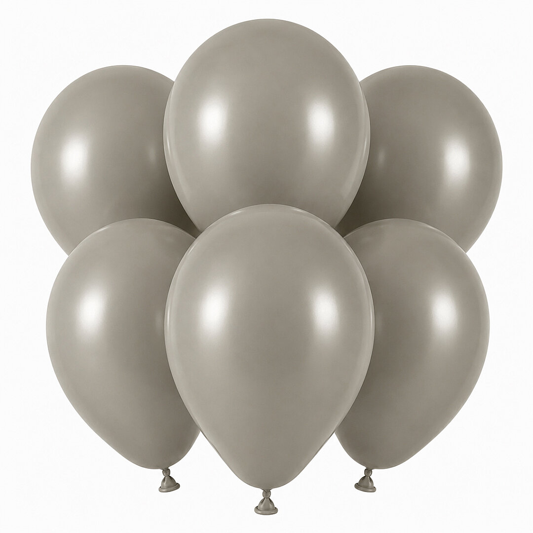 Taş Renk Lateks Retro Balon (30 cm) - 6 Adet - 1
