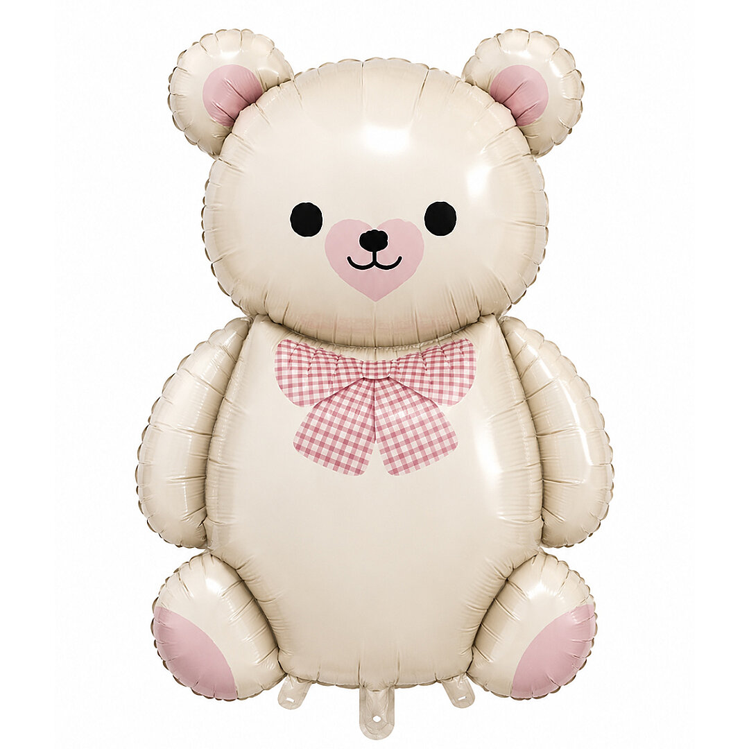 Teddy Ayıcık Balon Pembe Papyonlu Folyo Balon - 1
