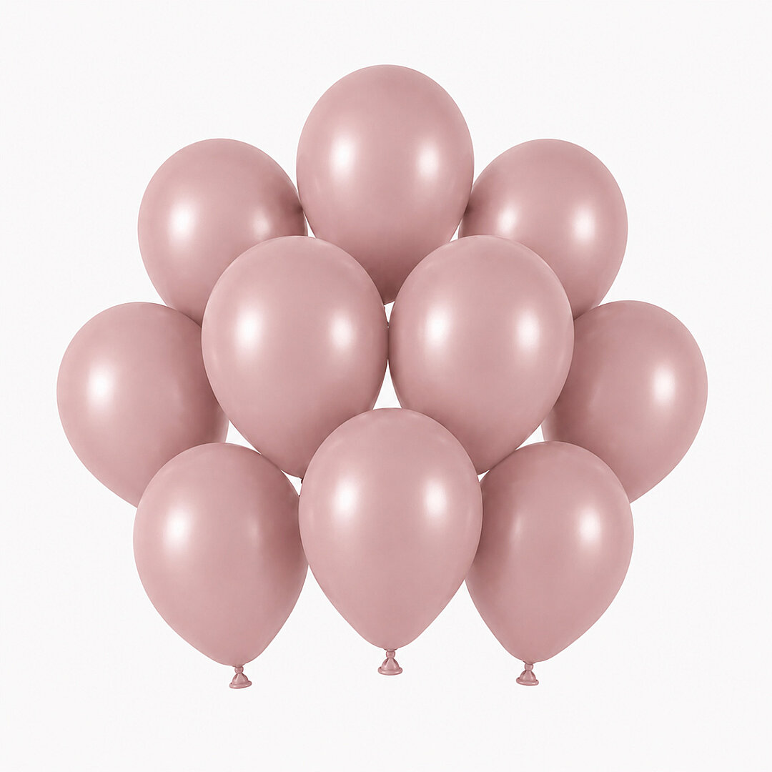 Toz Pembe Renk Lateks Retro Balon (13 cm) - 10 Adet - 1