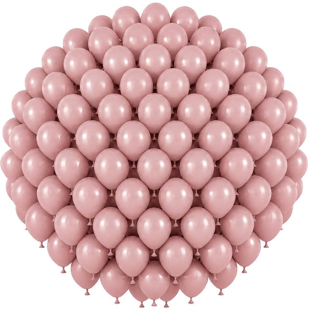 Toz Pembe Renk Lateks Retro Balon (30 cm) - 100 Adet - 1