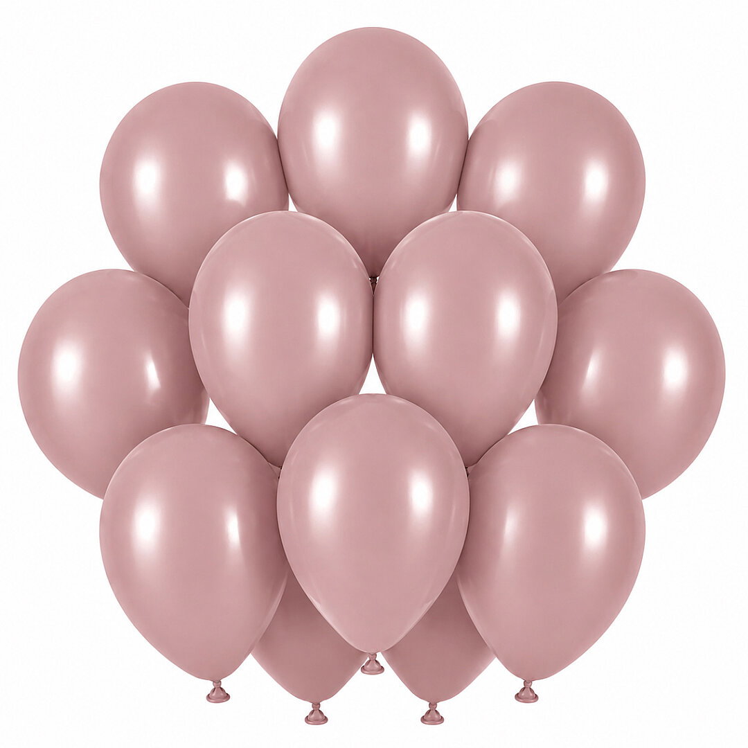 Toz Pembe Renk Lateks Retro Balon (30 cm) - 12 Adet - Beysüs