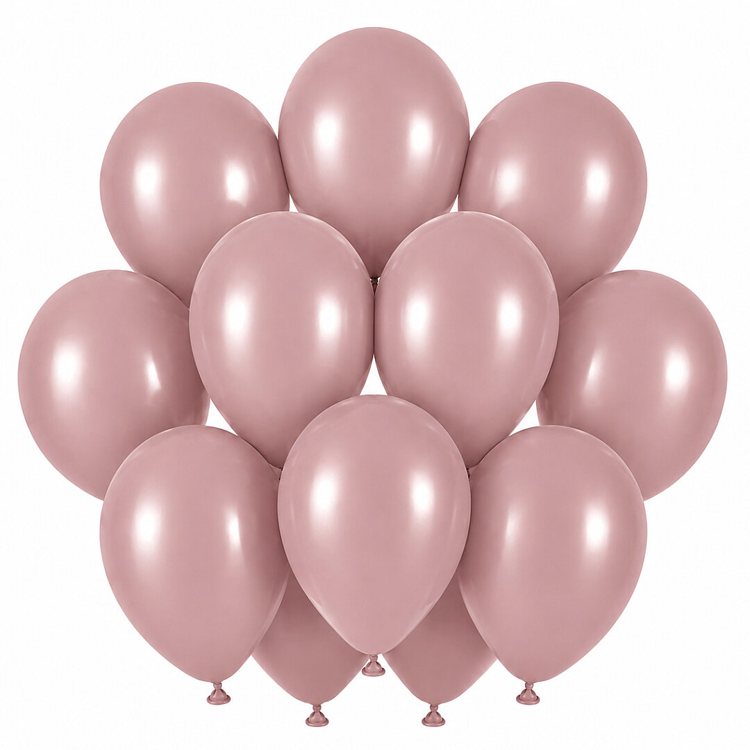 Toz Pembe Renk Lateks Retro Balon (30 cm) - 12 Adet - 1