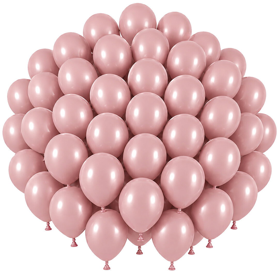Toz Pembe Renk Lateks Retro Balon (30 cm) - 50 Adet - Beysüs