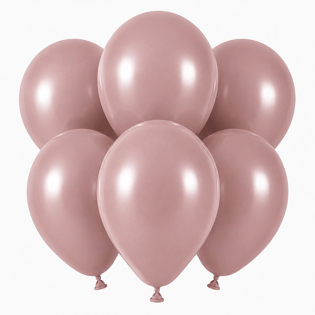Toz Pembe Renk Lateks Retro Balon (30 cm) - 6 Adet - Beysüs