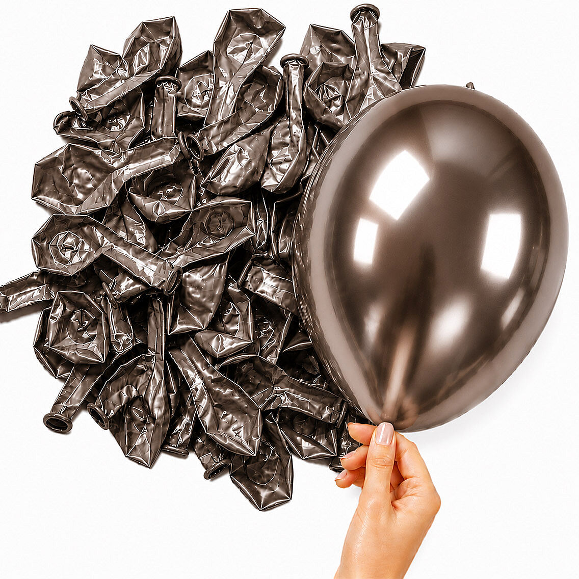 Truffle Renk Lateks krom Balon (15 cm) - 10 Adet - 2