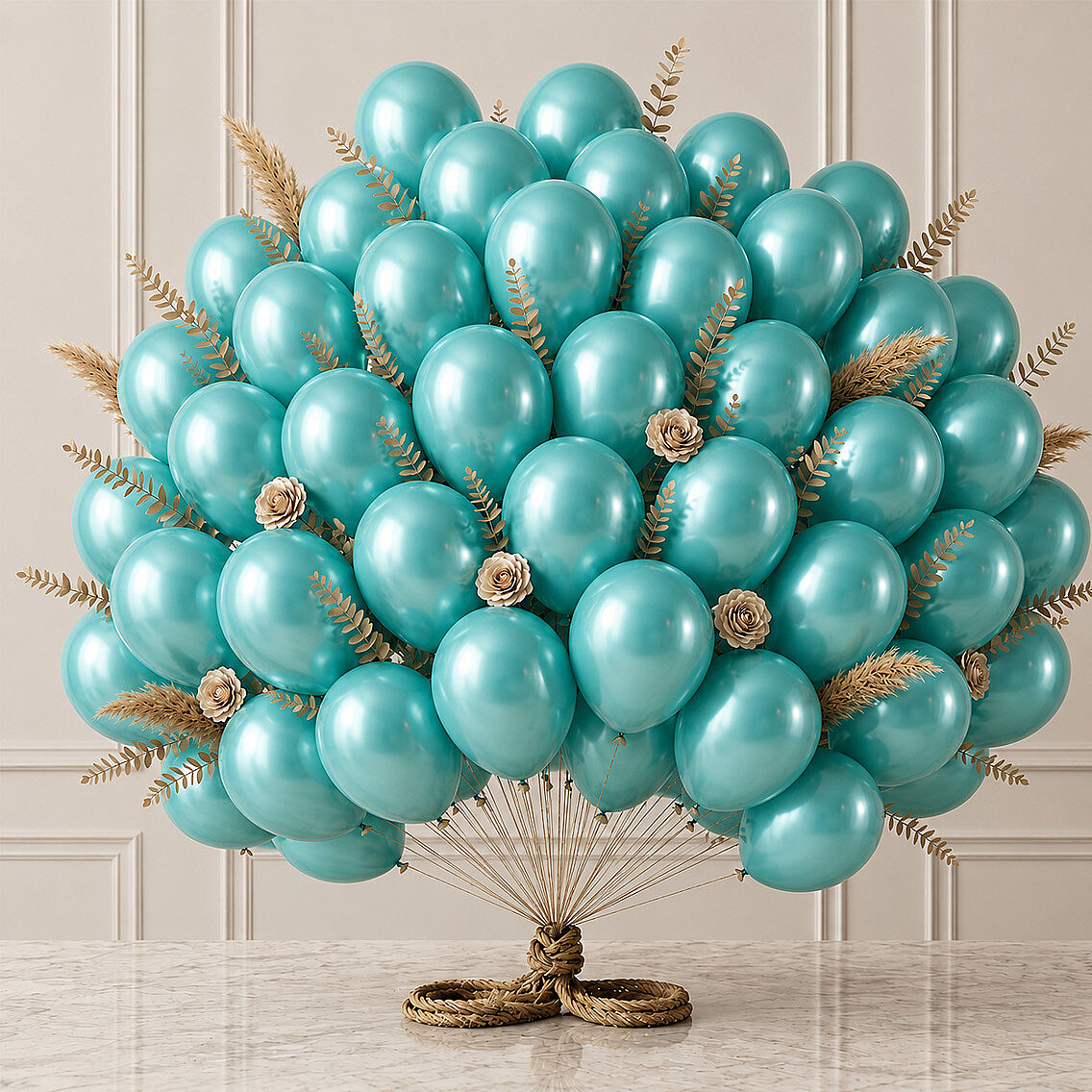 Turkuaz Renk Lateks Metalik Balon (30 cm) - 50 Adet - 1