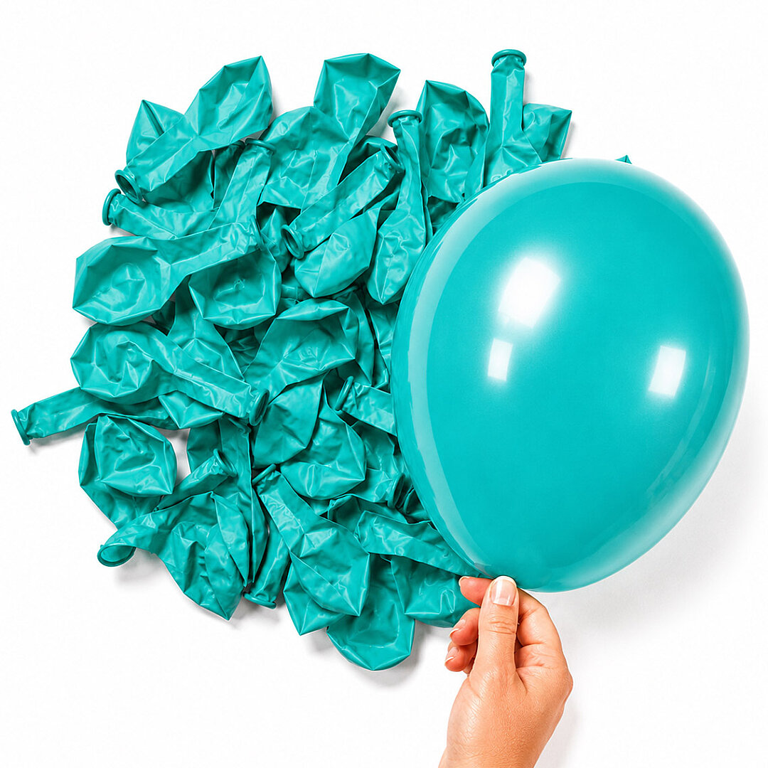 Turkuaz Renk Lateks Pastel Balon (13 cm) - 10 Adet - 2