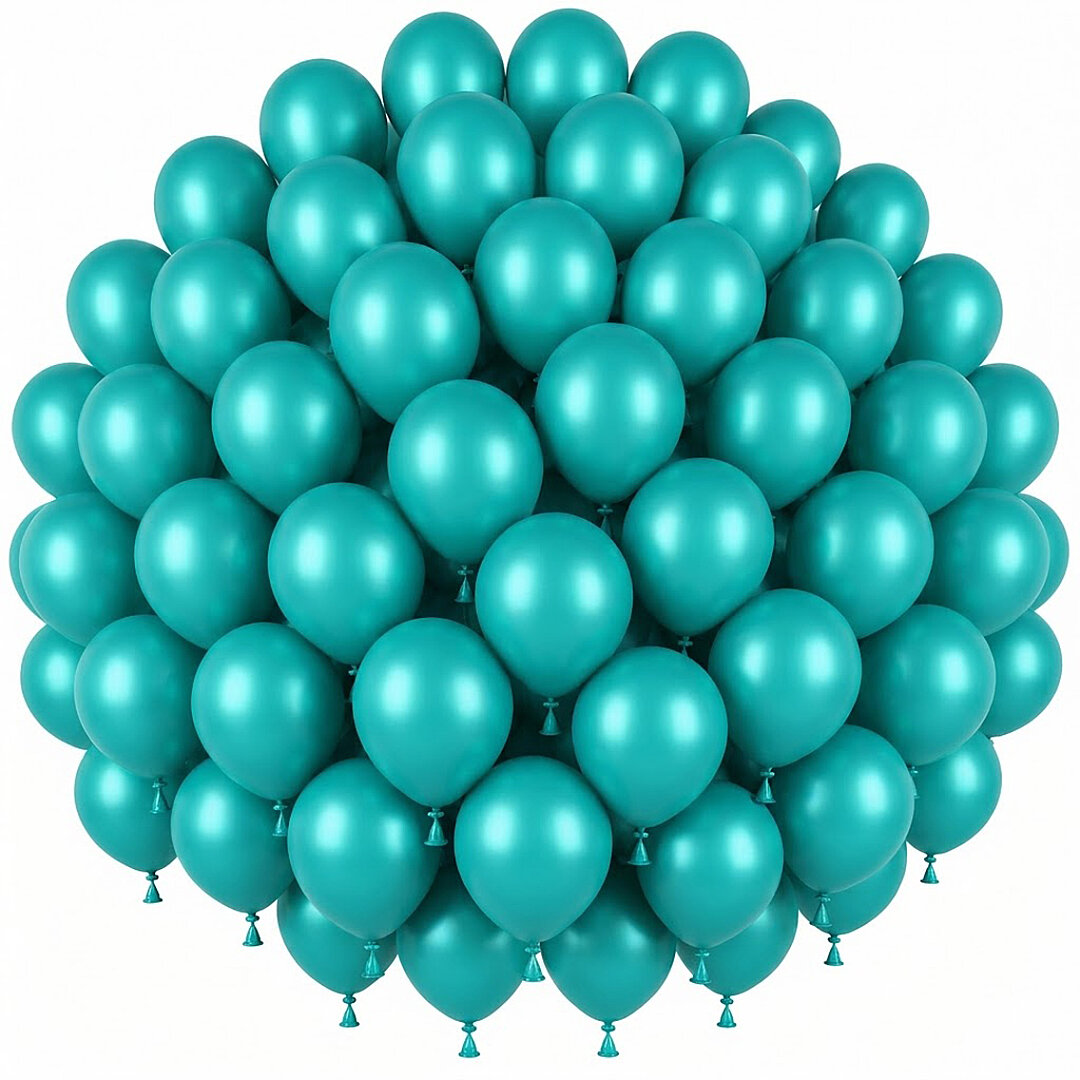 Turkuaz Renk Lateks Pastel Balon (30 cm) - 50 Adet - 1