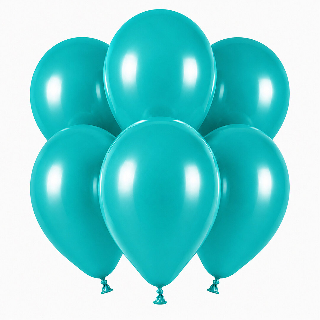 Turkuaz Renk Lateks Pastel Balon (30 cm) - 6 Adet - 1