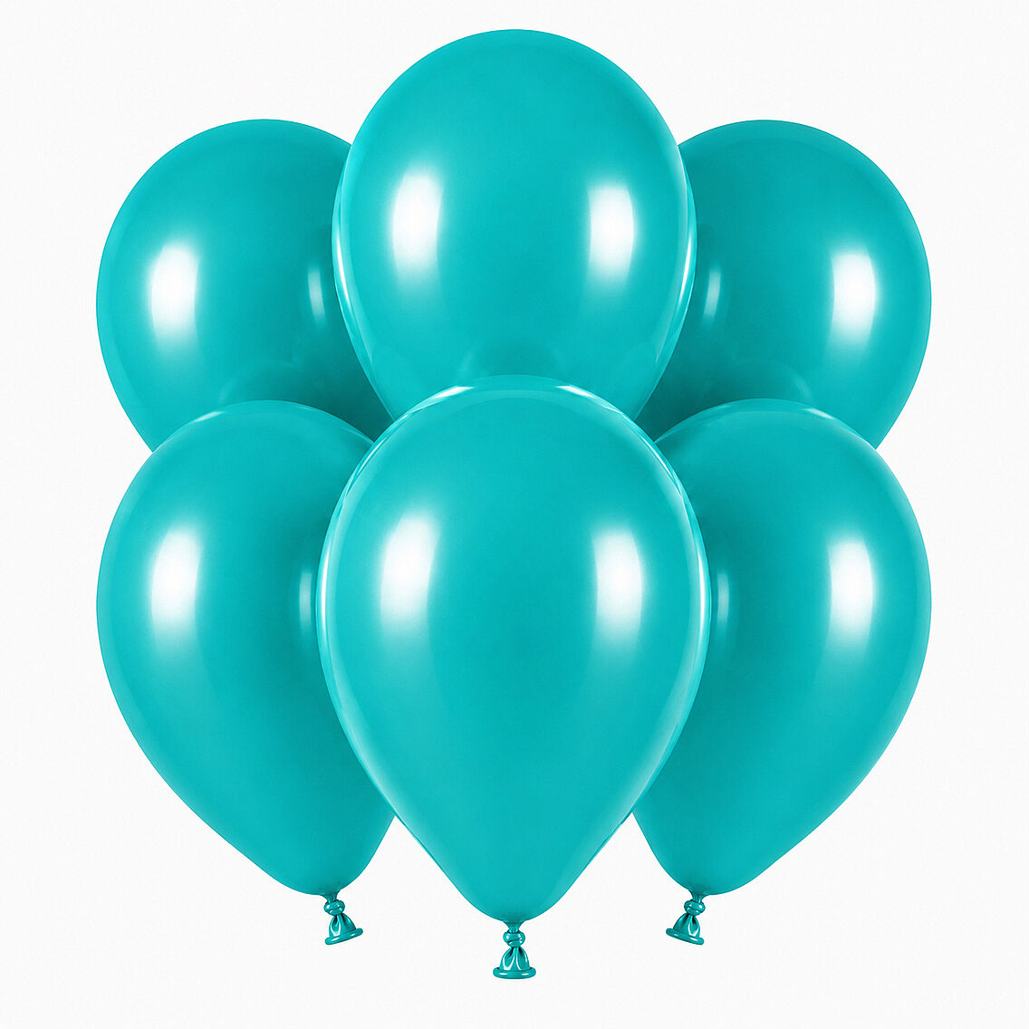Turkuaz Renk Lateks Pastel Balon (30 cm) - 6 Adet - 1