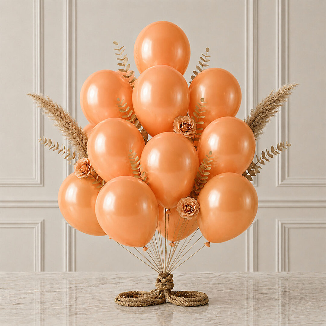 Turuncu Renk Lateks Metalik Balon (30 cm) - 12 Adet - 1