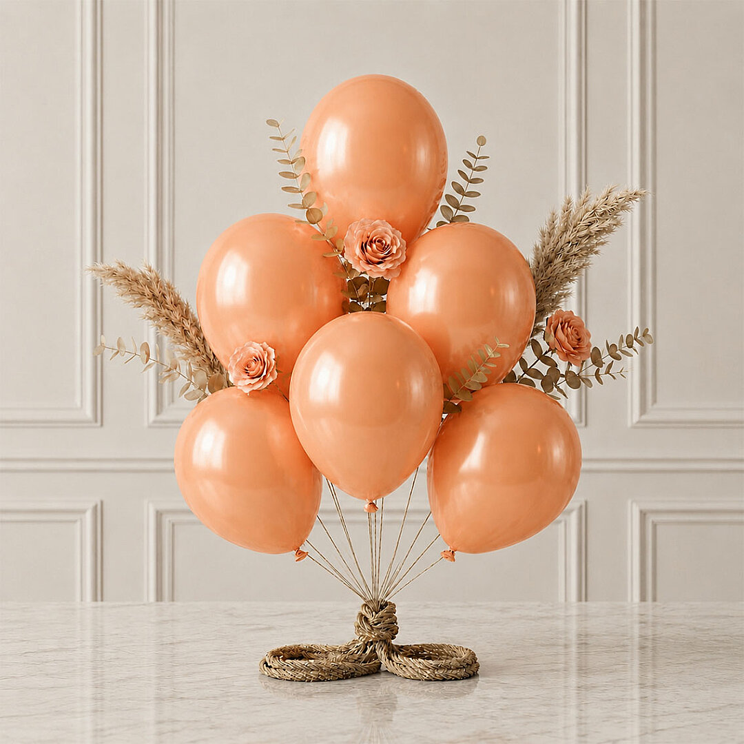 Turuncu Renk Lateks Metalik Balon (30 cm) - 6 Adet - Beysüs