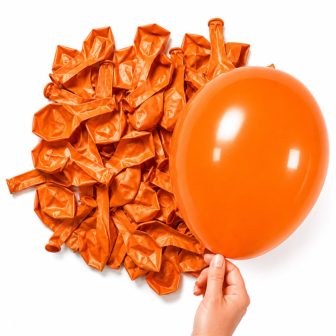 Turuncu Renk Lateks Pastel Balon (13 cm) - 10 Adet - 2
