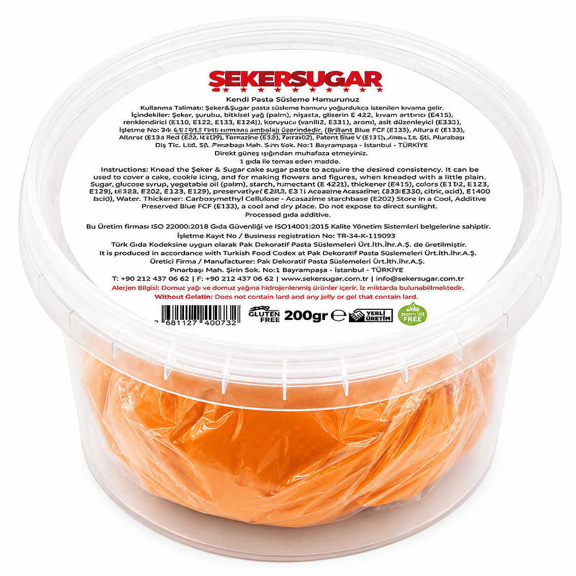 Turuncu Şeker Hamuru 200 g - 2