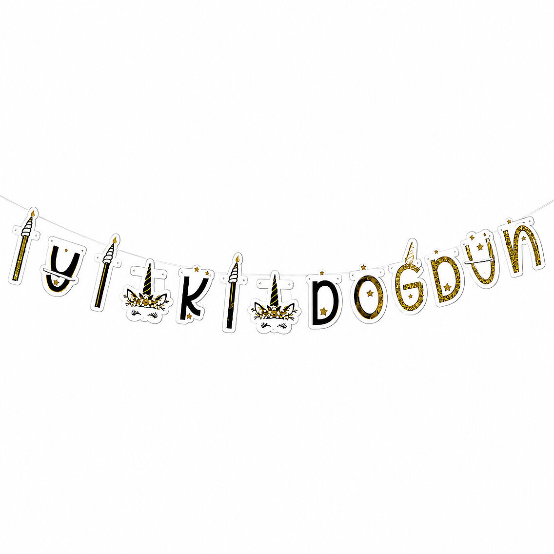 Unicorn Temalı Happy Birthday Banner - 1