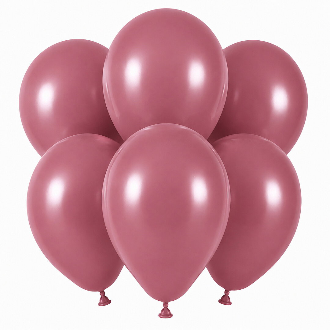 Yaban Çileği Renk Lateks Retro Balon (30 cm) - 6 Adet - Beysüs