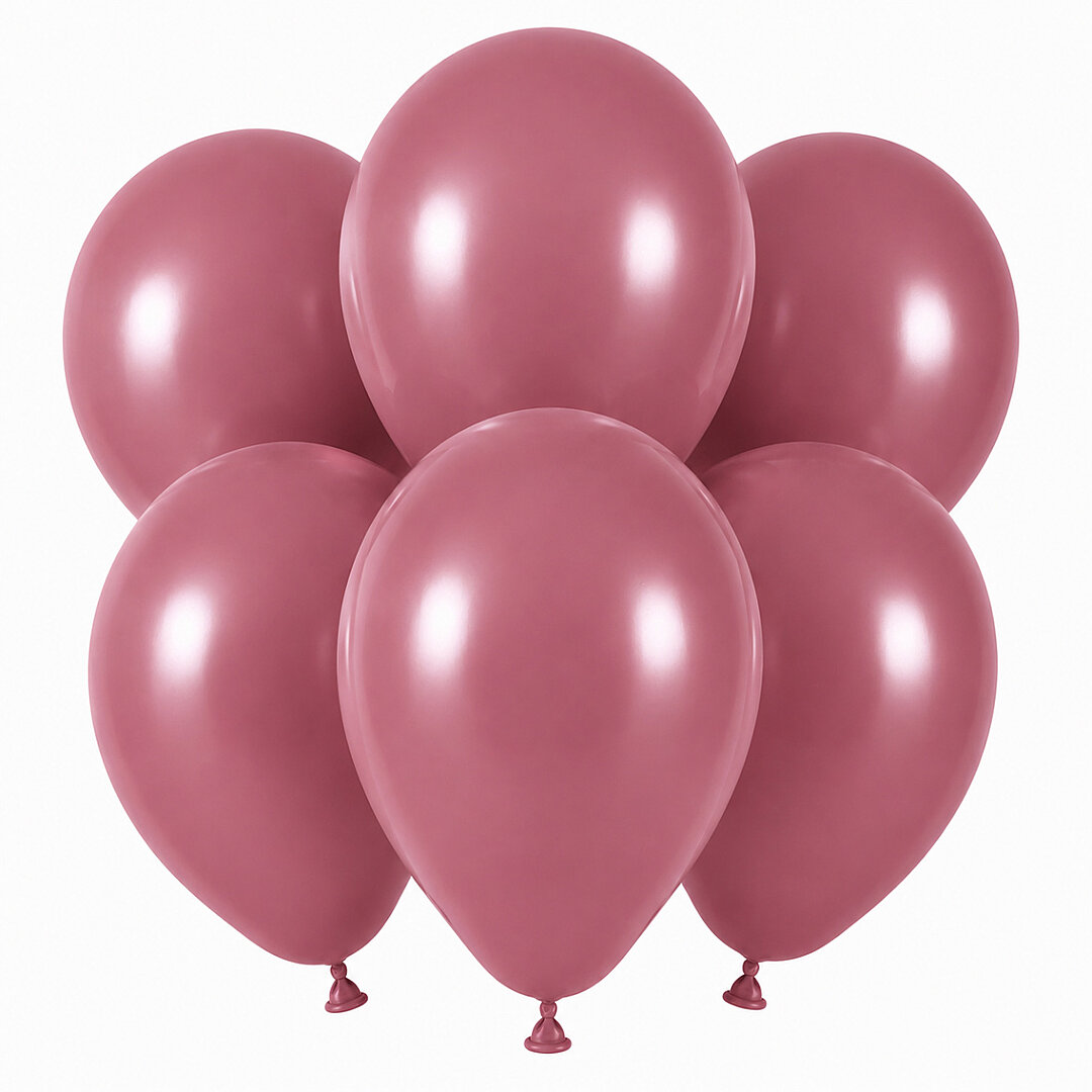 Yaban Çileği Renk Lateks Retro Balon (30 cm) - 6 Adet - 1