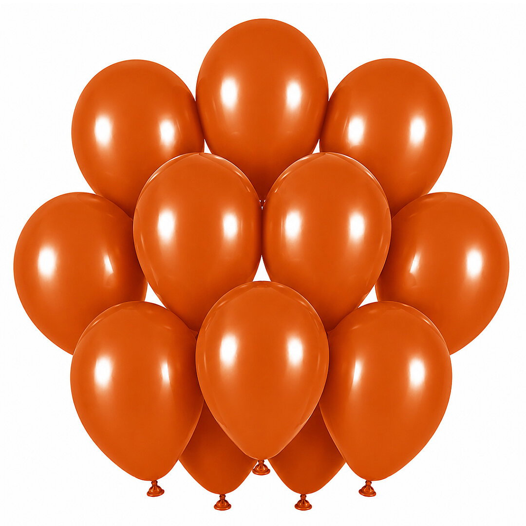 Yanık Turuncu Renk Lateks Retro Balon (30 cm) - 12 Adet - Beysüs