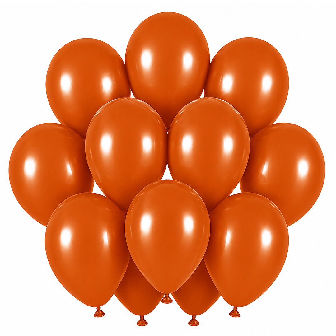 Yanık Turuncu Renk Lateks Retro Balon (30 cm) - 12 Adet - 1