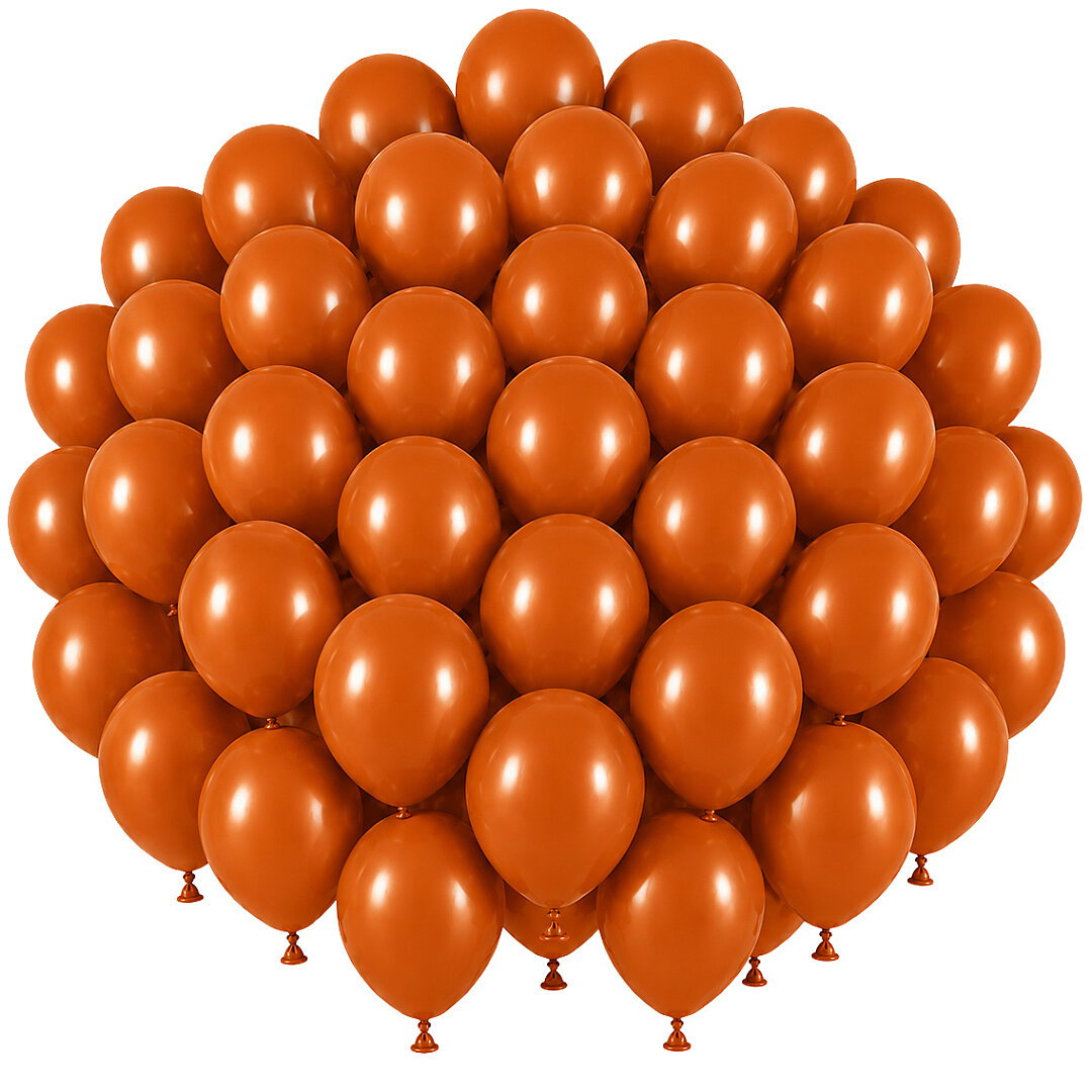 Yanık Turuncu Renk Lateks Retro Balon (30 cm) - 50 Adet - Beysüs