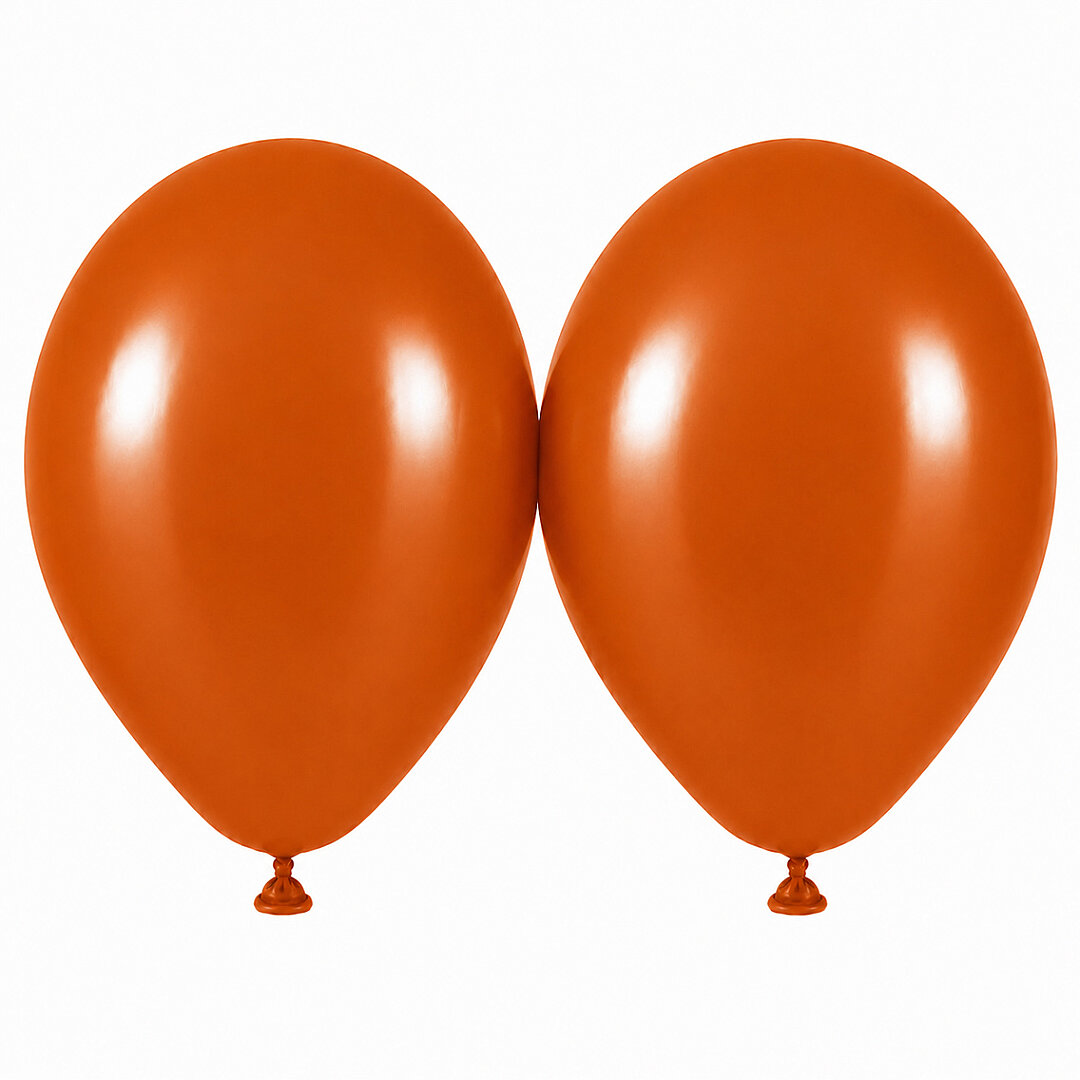 Yanık Turuncu Renk Lateks Retro Balon (50 cm) - 2 Adet - 1