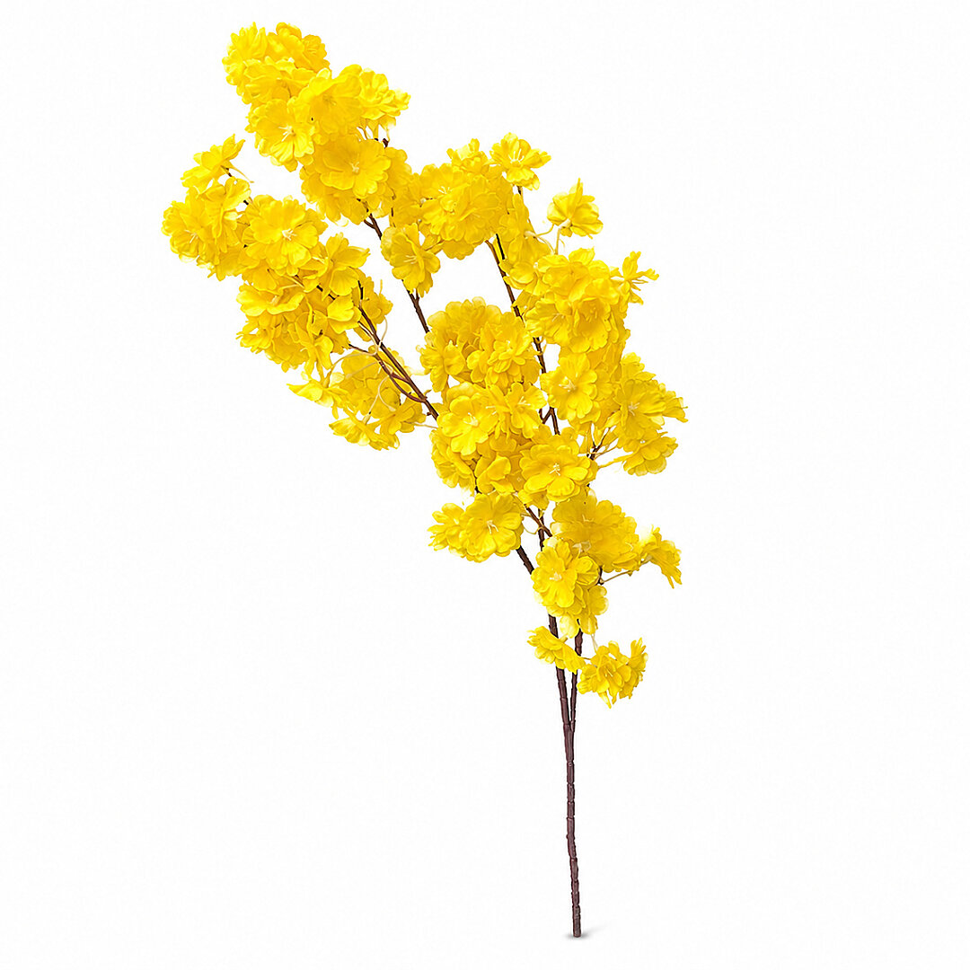Yapay Çiçek Bahar Dalı 90 cm Sarı - 1