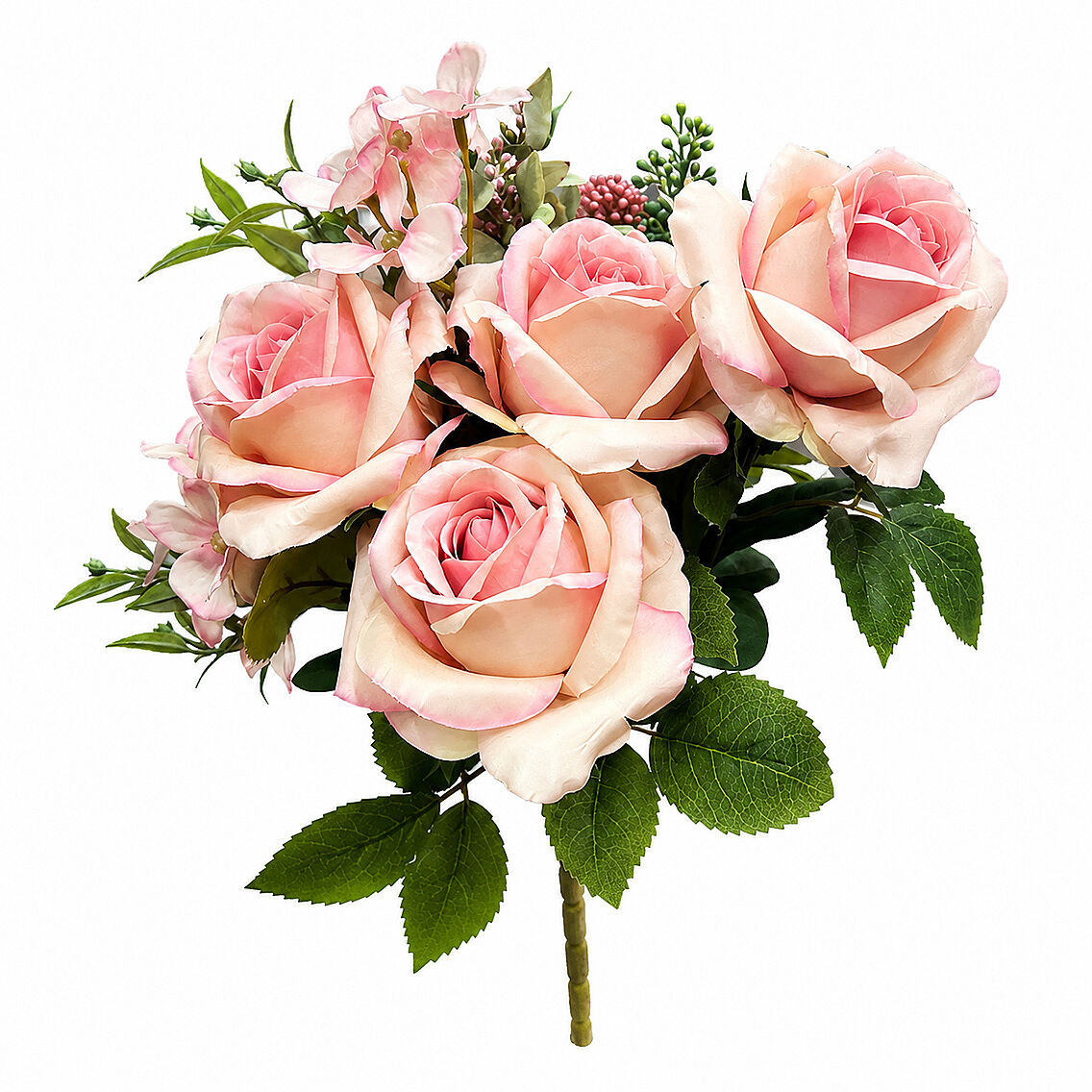 Yapay Lüx Gül Buketi 40 cm Somon Pembe - 1