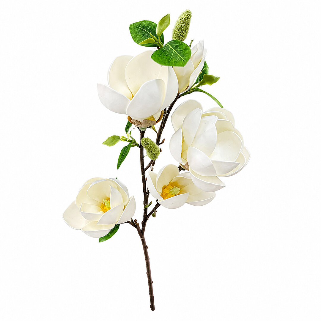 Yapay Manolya Buketi 90 cm Beyaz - 1