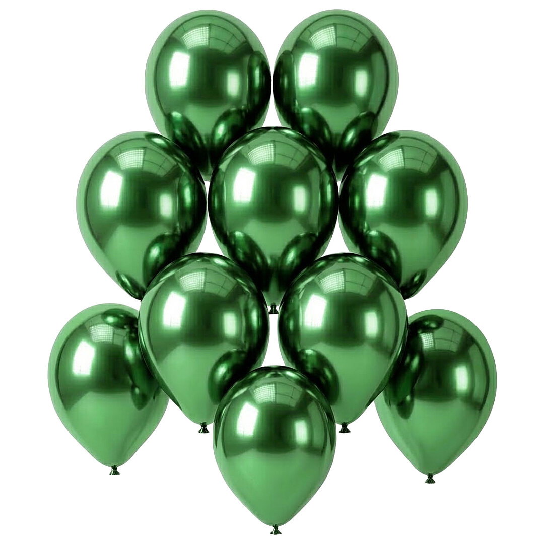 Yeşil Renk Lateks krom Balon (15 cm) - 10 Adet - Beysüs