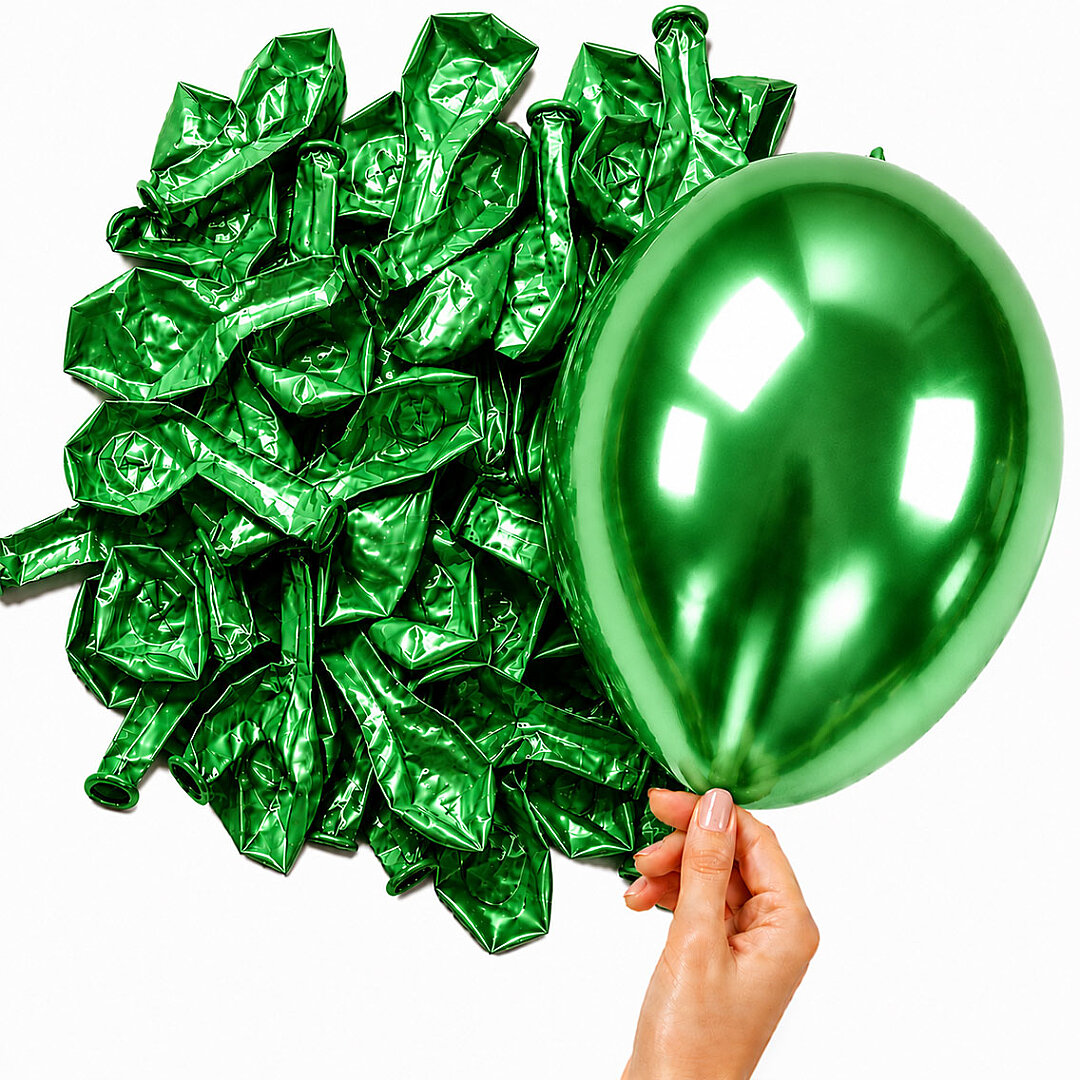 Yeşil Renk Lateks krom Balon (15 cm) - 10 Adet - 2
