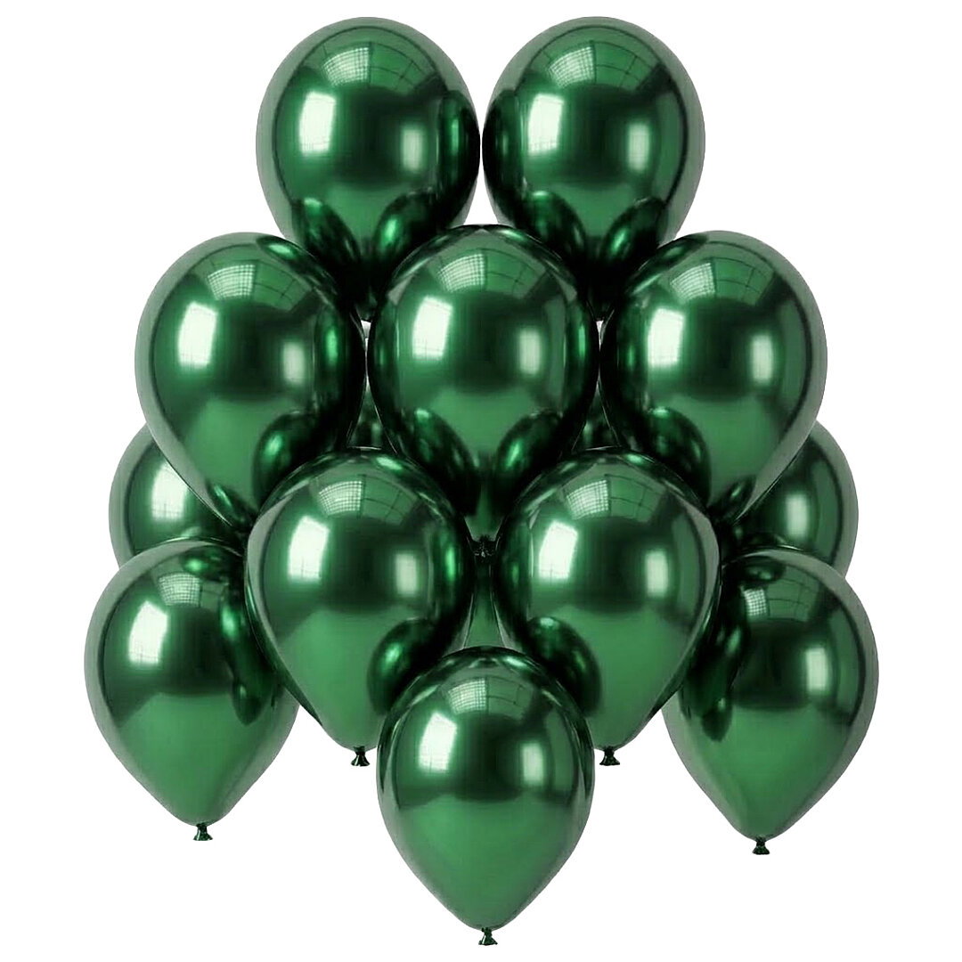 Yeşil Renk Lateks krom Balon (30 cm) - 12 Adet - Beysüs