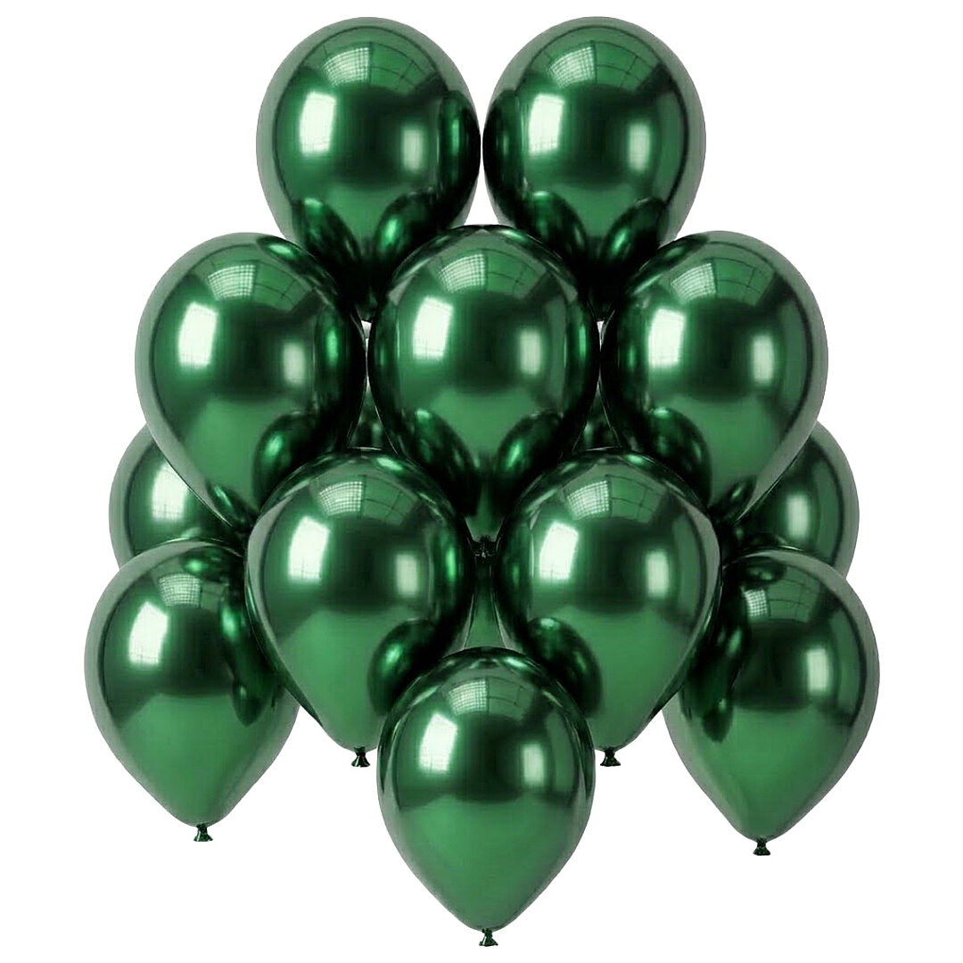 Yeşil Renk Lateks krom Balon (30 cm) - 12 Adet - 1