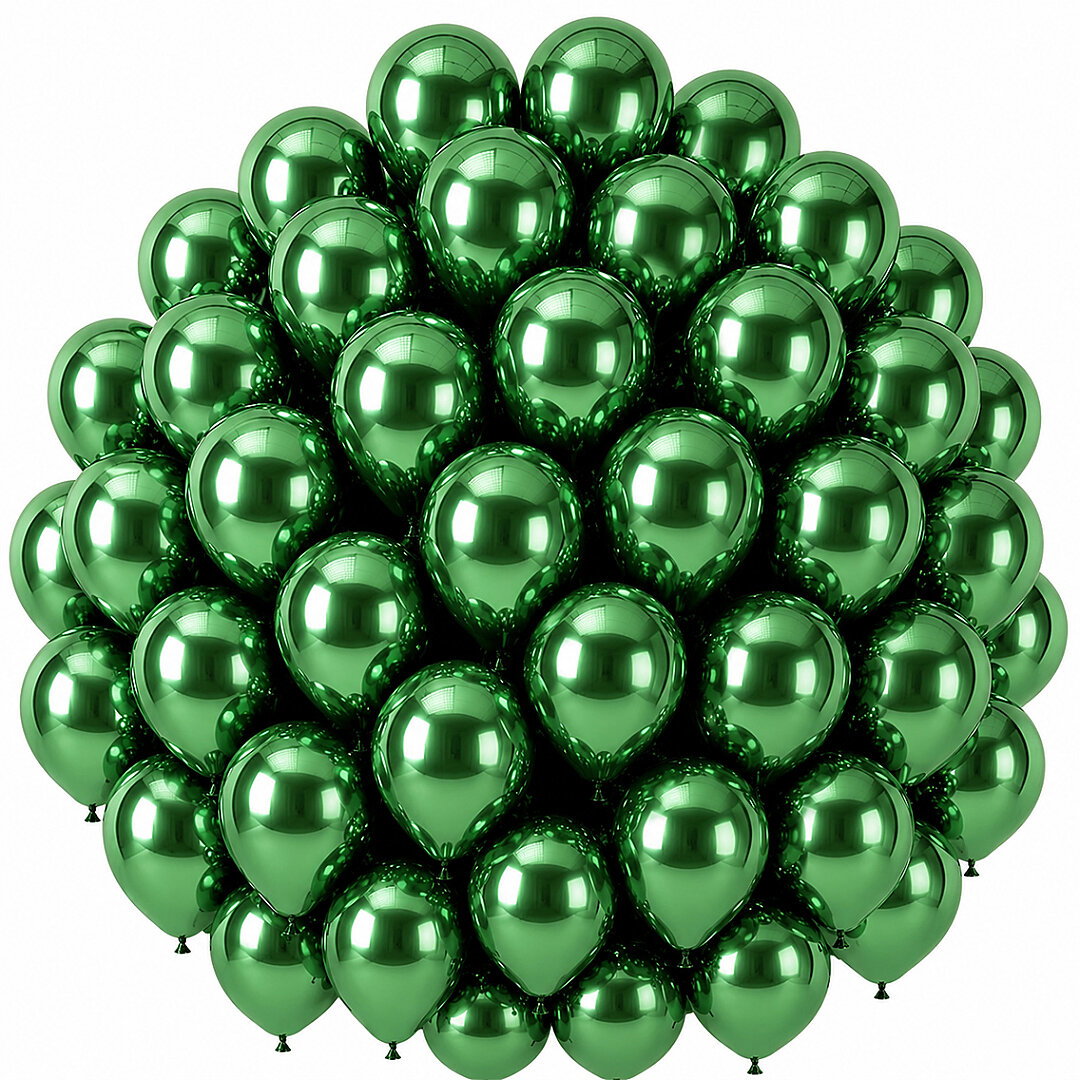 Yeşil Renk Lateks krom Balon (30 cm) - 50 Adet - Beysüs