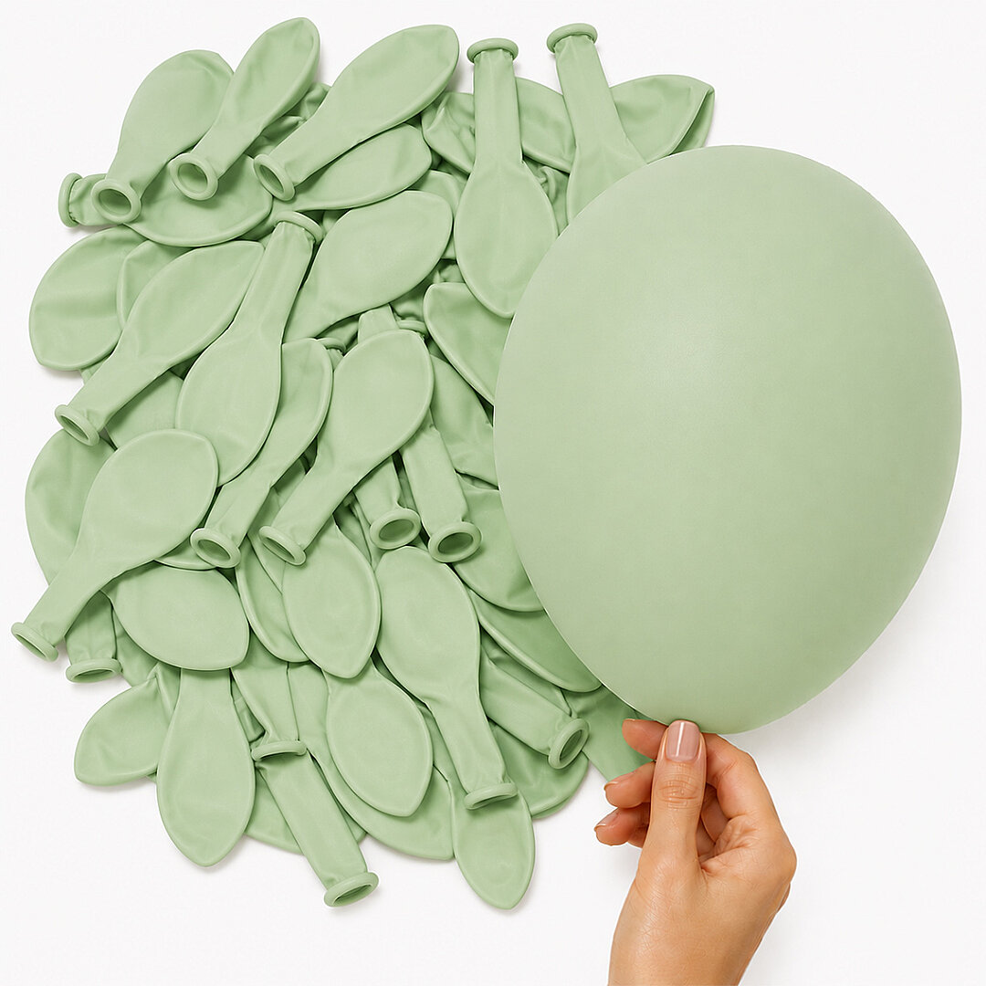 Yeşil Renk Lateks makaron Balon (15 cm) - 10 Adet - 2
