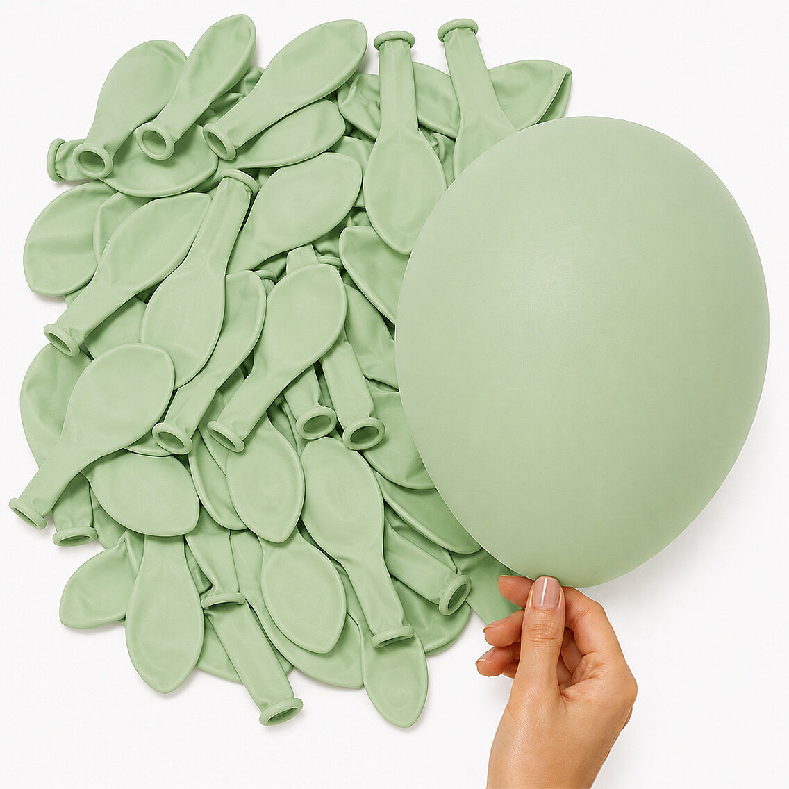 Yeşil Renk Lateks makaron Balon (15 cm) - 10 Adet - 2
