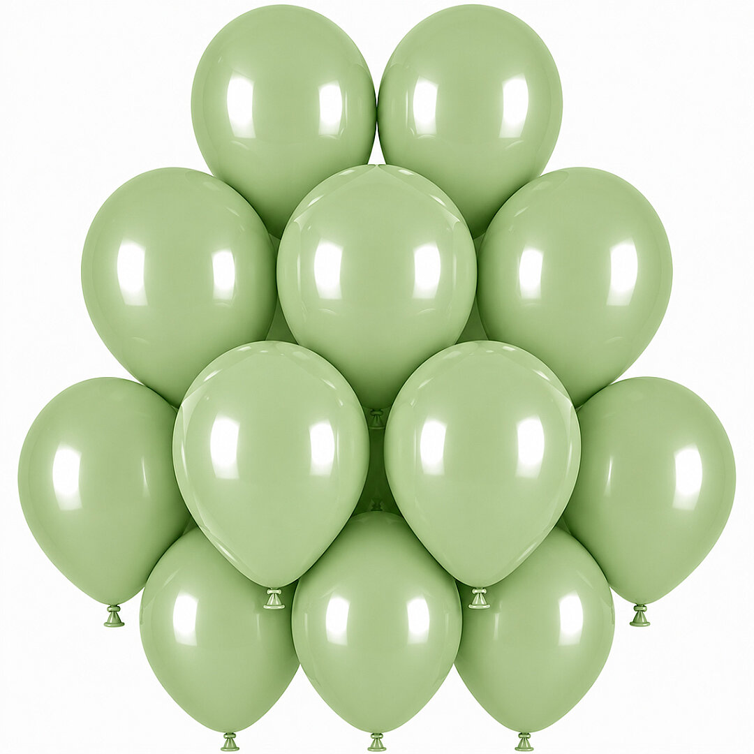 Yeşil Renk Lateks makaron Balon (30 cm) - 12 Adet - 1